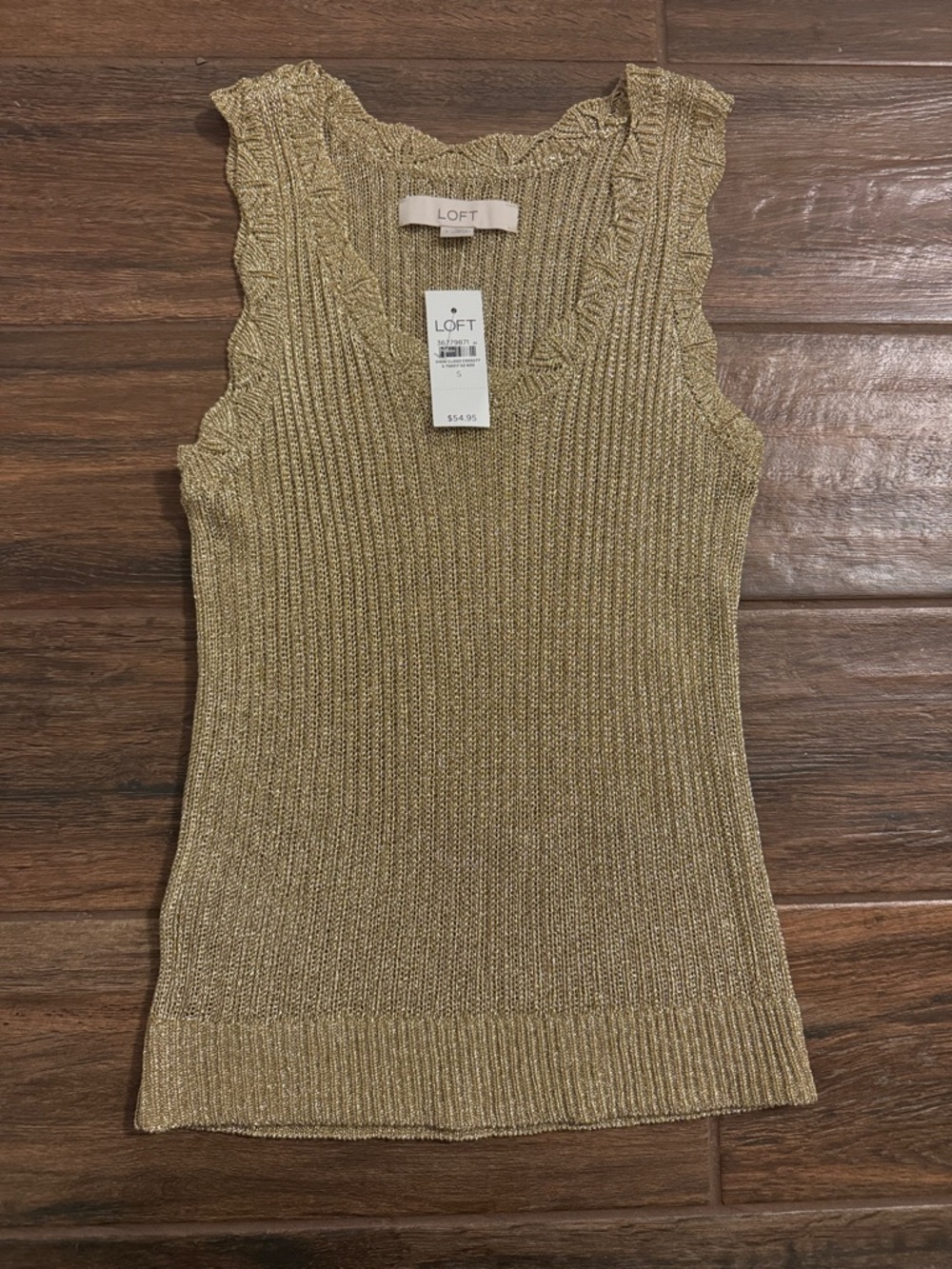 NWT LOFT Shimmer Ribbed Sweater Tank - Picture 8 of 8